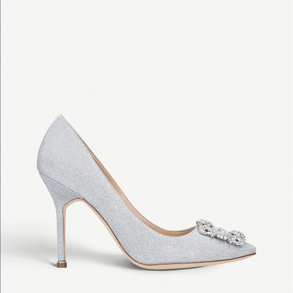 Manolo Blahnik | Hangisi 105 Glitter Pump/Notturno Bride Swarovski Crystal Pump